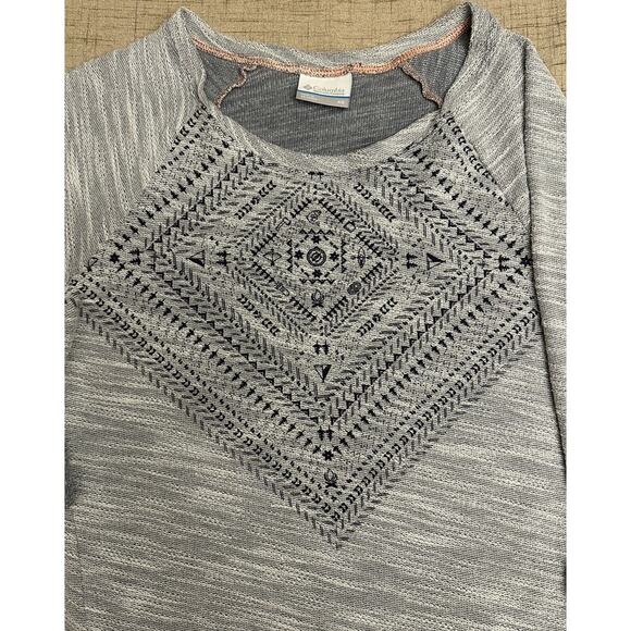 COLUMBIA SPORTSWEAR Sweatshirt Womens XS Lightweight Boho 3/4 Sleeve Gray - Picture 4 of 9